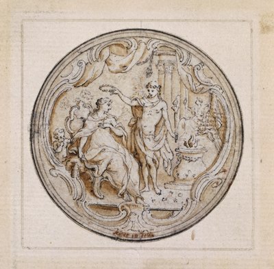 Studio di design ornamentale per cassa di orologio, di Moser, Inghilterra da William Walcutt