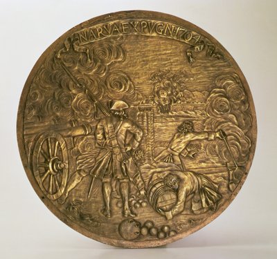 La cattura di Narva, bassorilievo disegnato da Bartolomeo Carlo Rastrelli (1675-1744), c.1720 da Hippolyte Lalaise Devéria