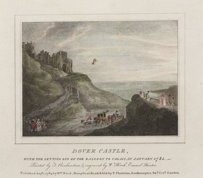 La prima traversata della Manica in mongolfiera, 7 gennaio 1785 da Frederick (attr. to) Barnard