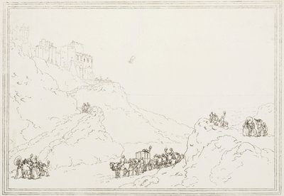 La prima traversata della Manica in mongolfiera, 7 gennaio 1785 da Frederick (attr. to) Barnard