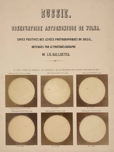 Il sole, fotografato con un eliografo Dallmeyer, Vilnius, Lituania da Frederick (attr. to) Barnard