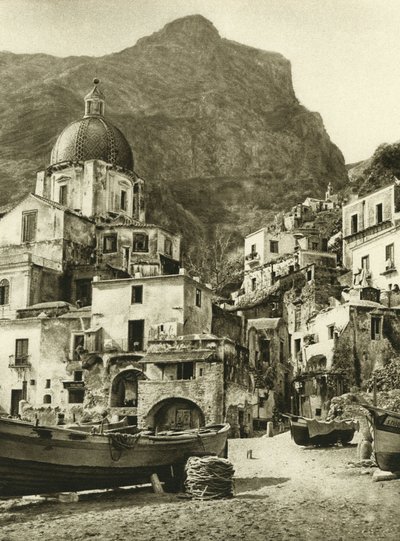 Il paese dei pescatori di Positano, sulla costiera amalfitana vicino a Napoli da Ferdinand Georg Waldmuller