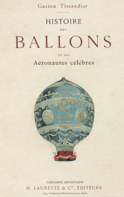 Frontespizio del libro di Tissandier sul volo in mongolfiera da Frederick (attr. to) Barnard