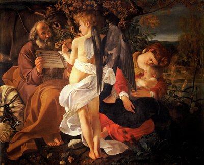 Riposo durante la fuga in Egitto da Michelangelo Merisi da  Caravaggio