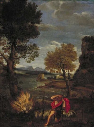 Paesaggio con Mosè e il roveto ardente da Domenichino