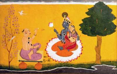 Jayadeva che adora Radha e Krishna da Manak
