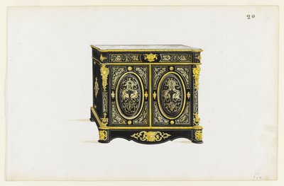 Design per un mobile in stile Boulle da Pagny