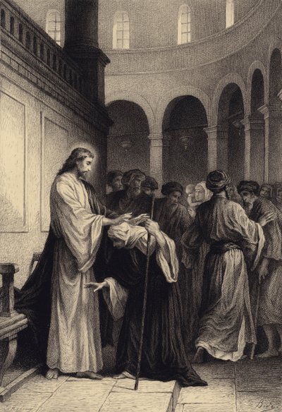 Cristo guarisce la donna inferma da after Albert Robida