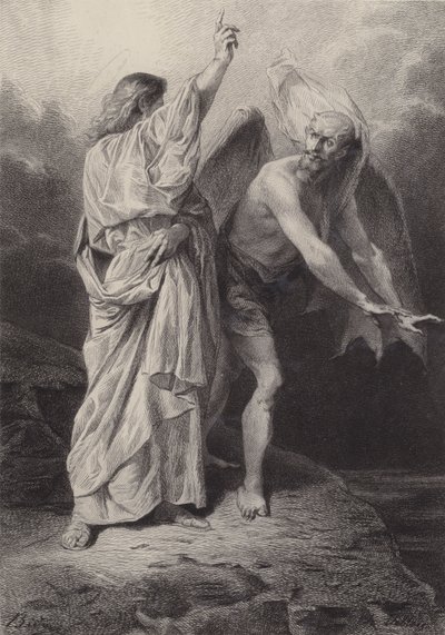 Cristo tentato dal diavolo da after Albert Robida