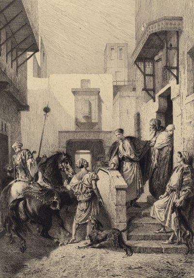 Partenza del figliol prodigo da after Albert Robida