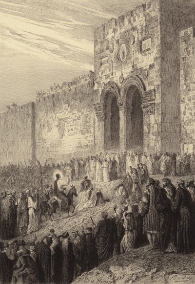 Gesù entra a Gerusalemme da after Albert Robida