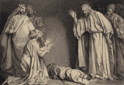 Gesù guarisce il bambino posseduto da after Albert Robida