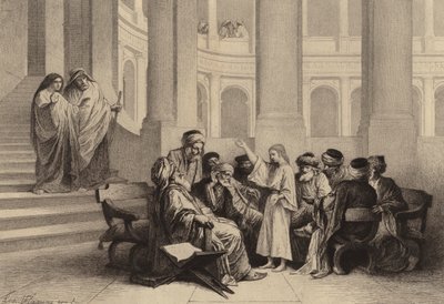 Gesù tra i dottori da after Albert Robida