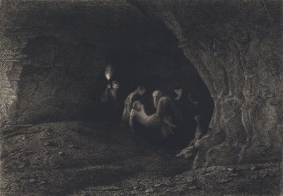 Gesù deposto nel sepolcro da after Albert Robida