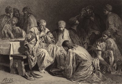 Gesù lava i piedi dei discepoli da after Albert Robida