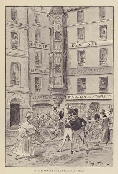 Il ristorante della Guardia Nazionale da after Albert Robida