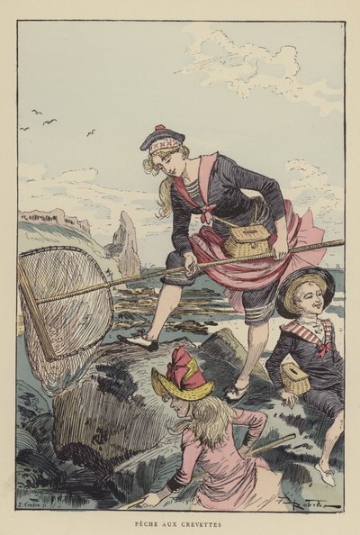 Pesca ai gamberetti da after Albert Robida