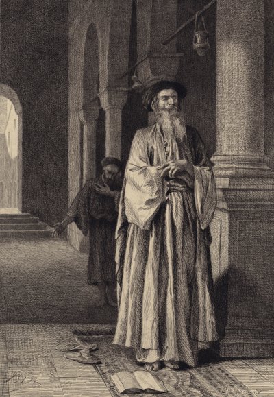 Il fariseo e il pubblicano da after Albert Robida