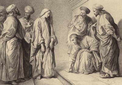 La donna sorpresa in adulterio da after Albert Robida