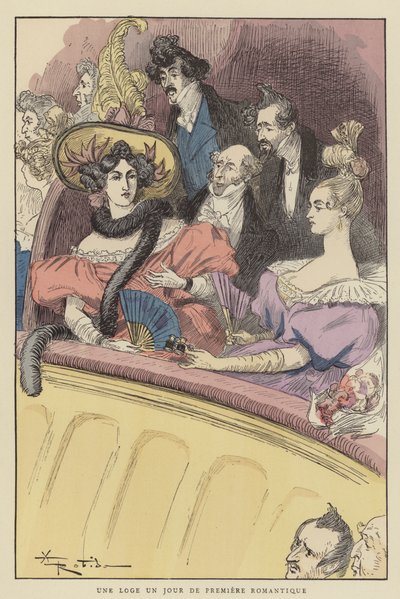 Un palco in un giorno di prima romantica da after Albert Robida