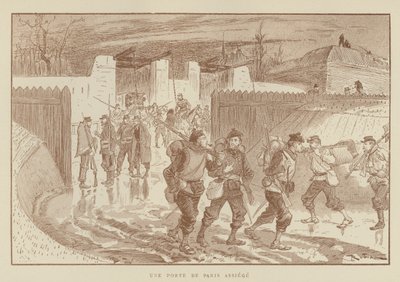 Una porta di Parigi assediata da after Albert Robida