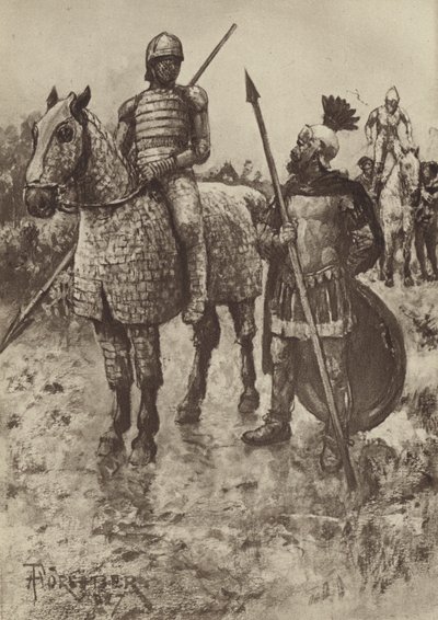 Il Cataphractus o cavaliere corazzato da after Amedee Forestier