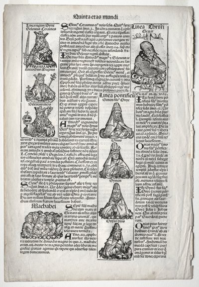 Pagina Genealogica; pubblicata nella Cronaca di Norimberga da Hartmann Schedel da after Augustin Pajou
