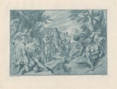 La gara musicale tra Apollo e Pan da after Bartholomaeus Spranger Andrea Scacciati