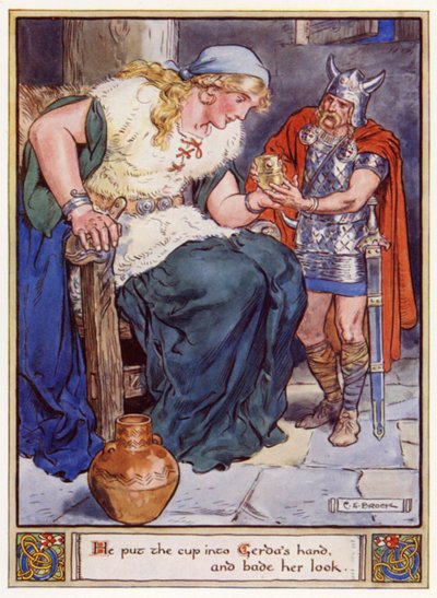 Mise la coppa nella mano di Gerda e le ordinò di guardare da after Charles Edmund Brock