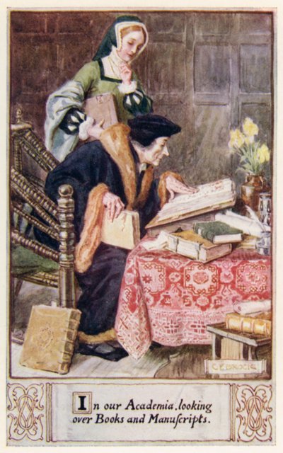 Nella nostra Accademia, esaminando libri e manoscritti da after Charles Edmund Brock