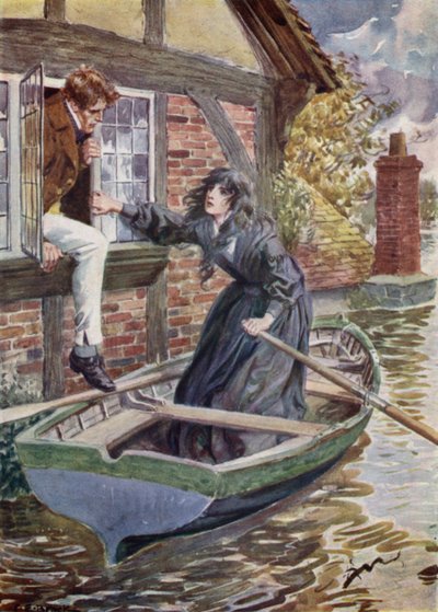 Maggie Tulliver salva Tom al mulino da after Charles Edmund Brock