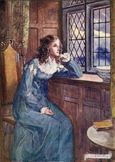 Shirley alla finestra da after Charles Edmund Brock