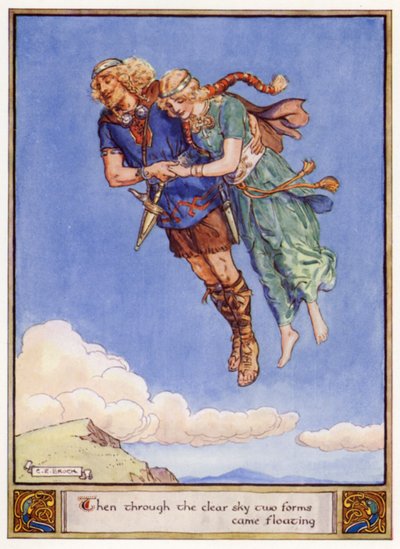Poi attraverso il cielo limpido due forme vennero fluttuando da after Charles Edmund Brock