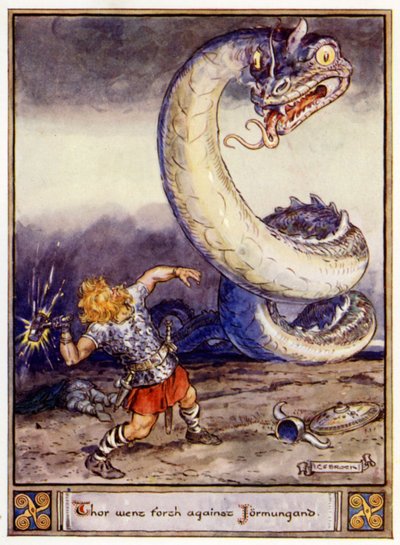 Thor andò contro Jormungand da after Charles Edmund Brock