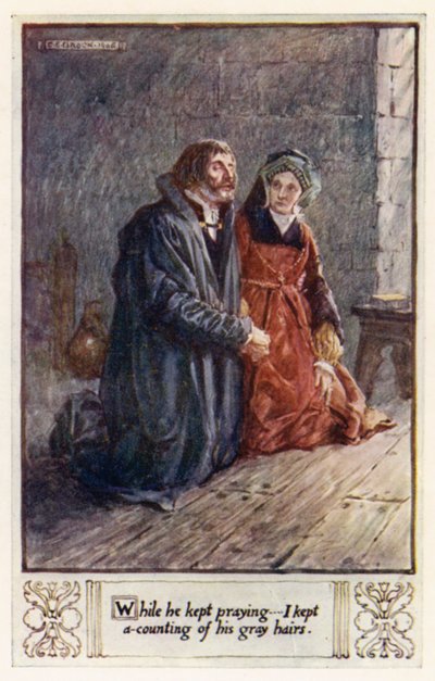 Mentre pregava, io contavo i suoi capelli grigi da after Charles Edmund Brock