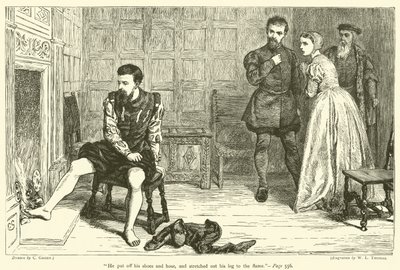 Si tolse le scarpe e le calze, e allungò la gamba verso la fiamma da after Charles Green