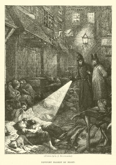 Mercato di Newport di notte da after Charles J. Staniland