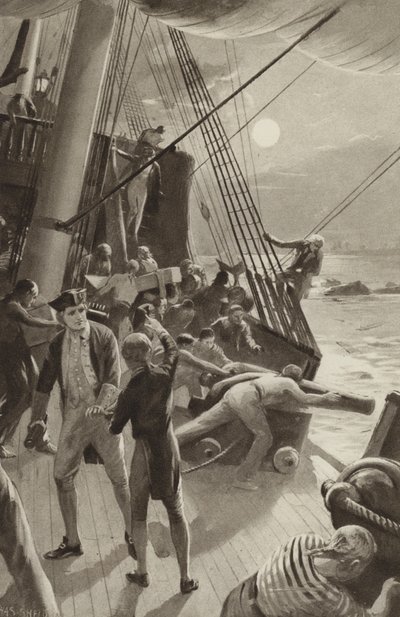 La nave del capitano James Cook in difficoltà al largo di Cape Tribulation da after Charles Mills Sheldon