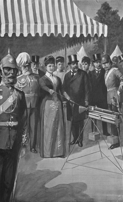 La Principessa di Galles che spara il primo colpo a Bisley, 12 luglio 1890 da after Charles Mills Sheldon
