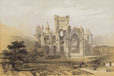 Abbazia di Melrose, da est da after David Roberts