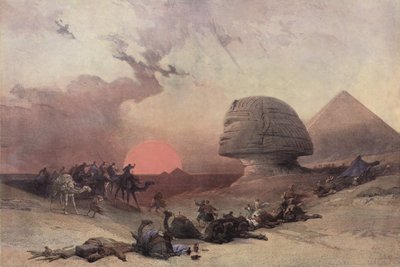 La Piramide di Cheope e la Sfinge, vicino a Giza, Egitto da after David Roberts
