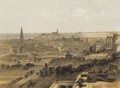 Vista di Edimburgo dal castello da after David Roberts