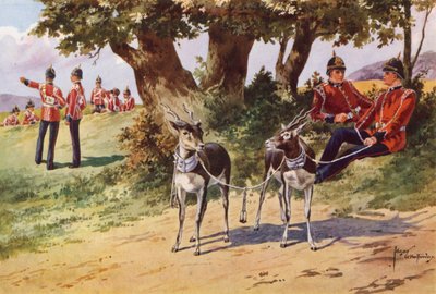 Le antilopi domestiche del Reggimento Reale di Warwickshire da after Edgar Alfred Holloway