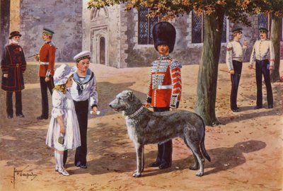 Il levriero domestico delle Guardie Irlandesi alla Torre di Londra da after Edgar Alfred Holloway