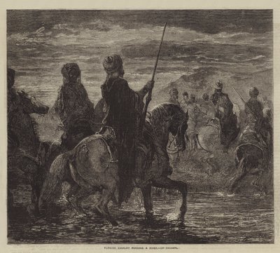 Cavalleria turca che guada un fiume da after Edmond Morin