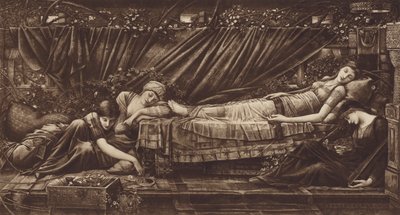La bella addormentata da after Edward Coley Burne Jones