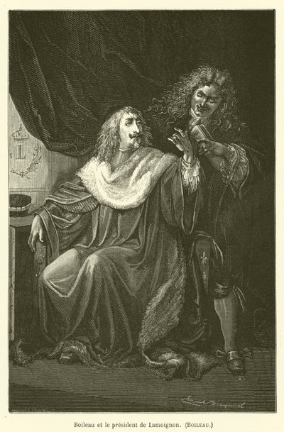 Boileau e il presidente di Lamoignon da after Emile Antoine Bayard