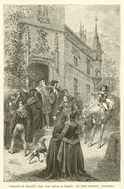 Come il cavaliere Senza Paura lasciò la sua famiglia da after Emile Antoine Bayard
