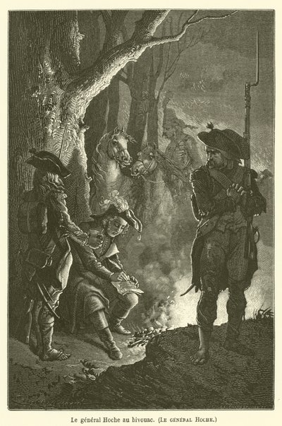 Il generale Hoche al bivacco, il generale Hoche da after Emile Antoine Bayard
