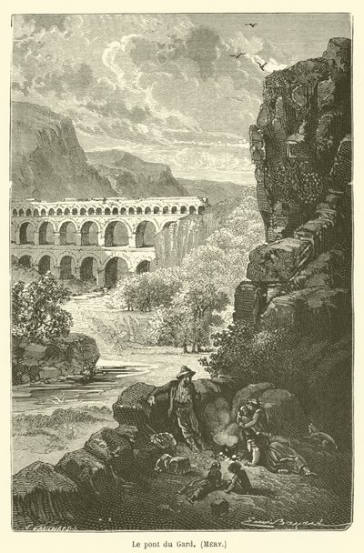 Il ponte del Gard, Mery da after Emile Antoine Bayard